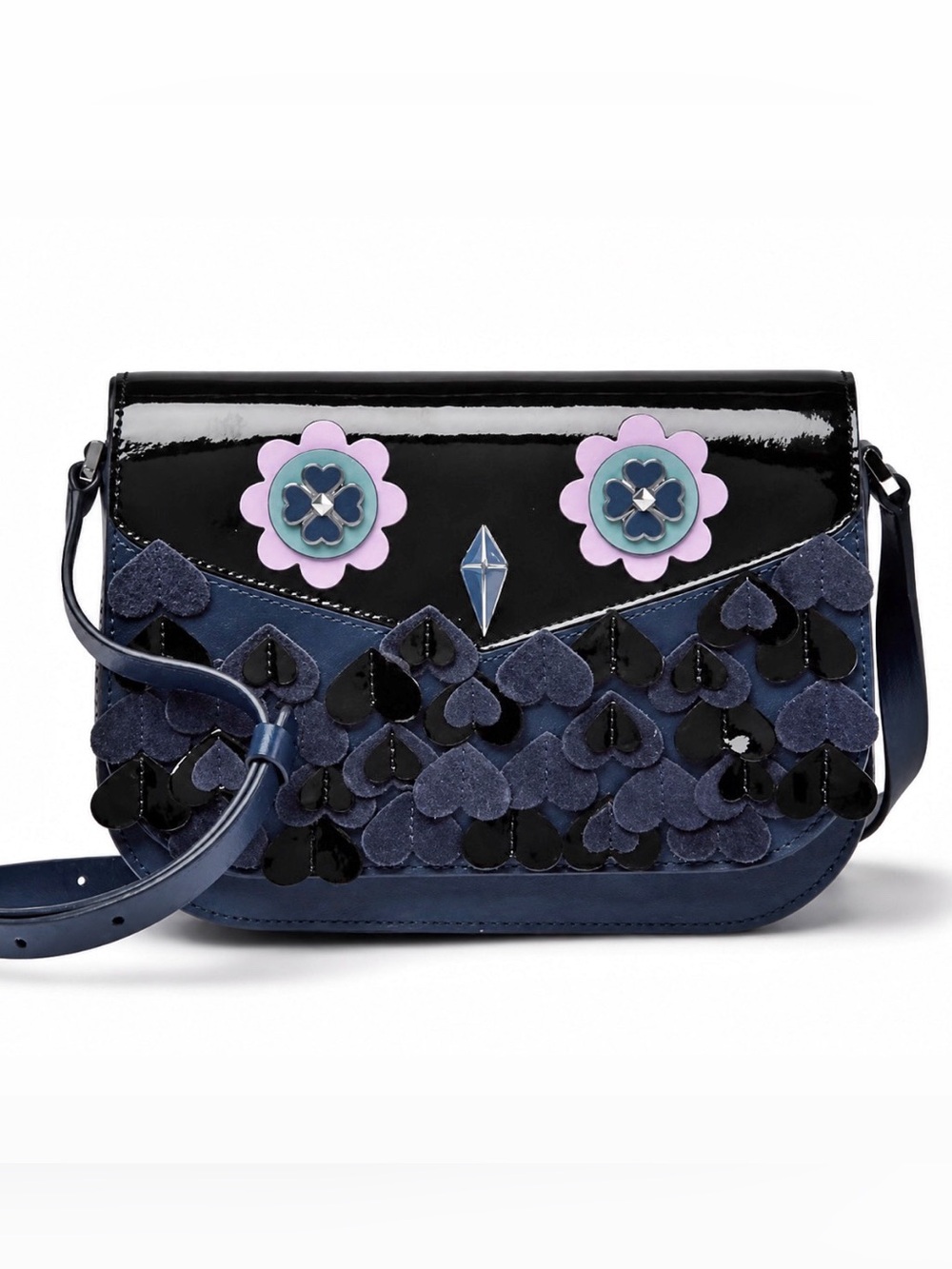 Rare Novelty Kate Spade medium flap Owl Zibbi Leather Crossbody MSRP $329